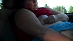 SSBBW Slut Masturbates in her Car