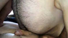 Jerry cums in his new Chubby Sub Daddy's bottom