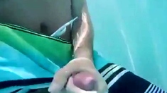 Cumming in the public pool