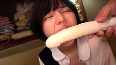 Japanese teen uses toys to pleasure pussy