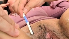 Mature asians up close toy and fingering masturbation action