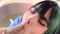 Cunt fucked amateur bitch gives blowjob in POV
