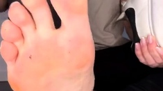 Amateur Foot Fetish Girlfriend Sucks and gives a Footjob