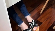 Foot fetish Close up feet and toes tease