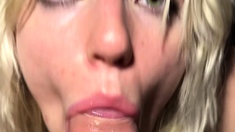 Homemade amateur blonde blowjob