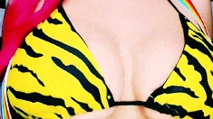 Great Big Boobs On Masturbating Redhead