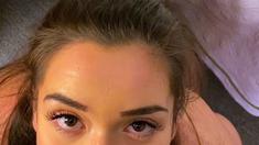 Big tit brunette sucks a big cock blowjob POV