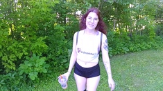 Euro amateur outdoor masturbation