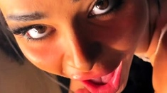 Latina girl has a big cock blowjob pov style