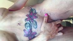 Muscular British MILF with Big Clit and Tattoos
