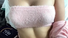 Big boob brunette masturbates on webcam
