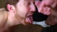 Twink's Facial Fun With Big-cock Buddies