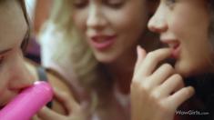 Steamy Lesbian Threesome With Machines And Passionate Play