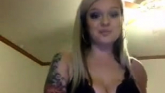 Busty Goth Teen Strip Masturbate On Webcam