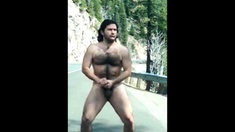 Hairy Bator Jerking Off By The Road