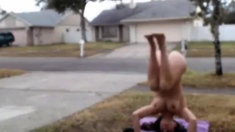 Lil C Naked Handstand